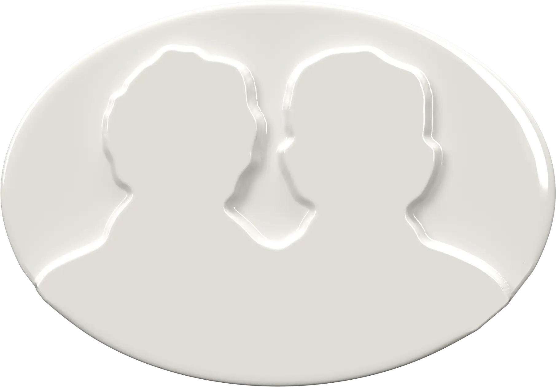 Zdjęcie dwóch osób na porcelanie 3D owalnej