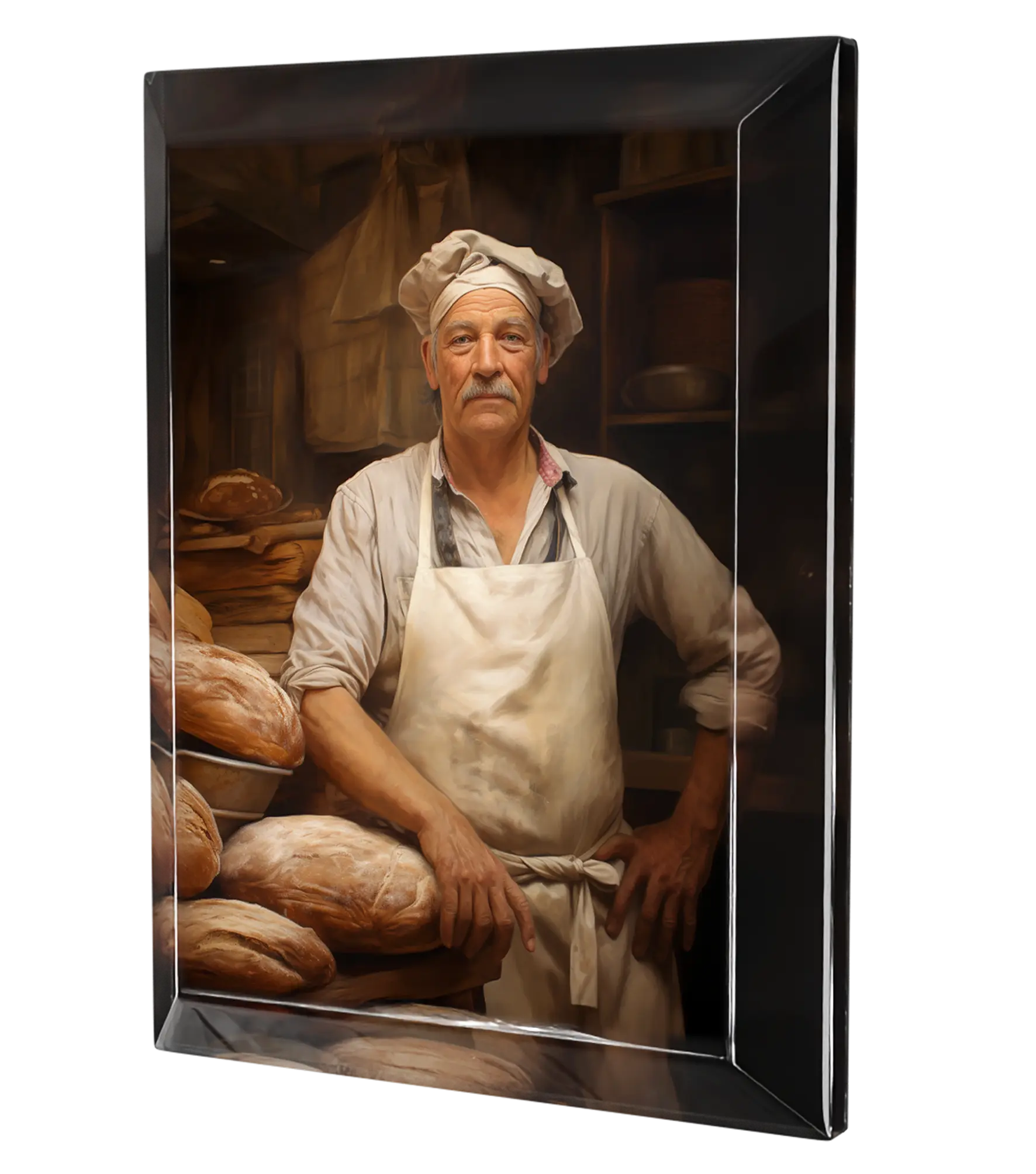Portret mężczyzny na krysztale fazowanym na nagrobek