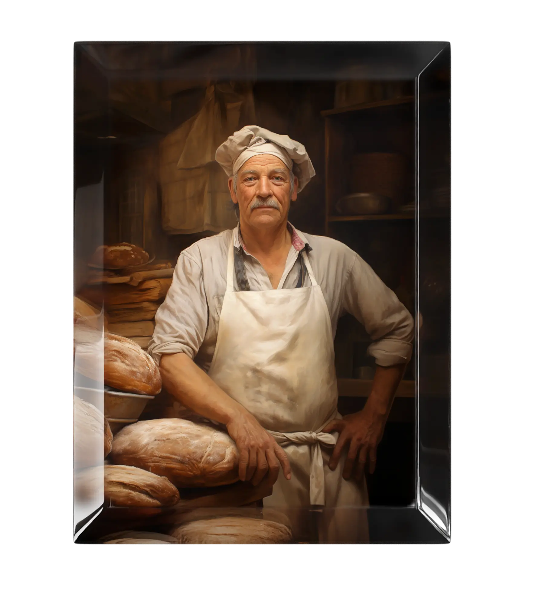 Portret mężczyzny na krysztale fazowanym